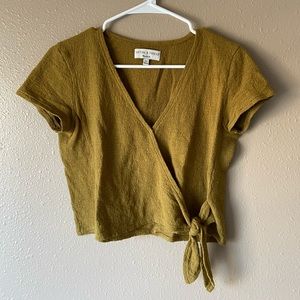 Madewell Texture & Thread Tie Wrap Crop Top